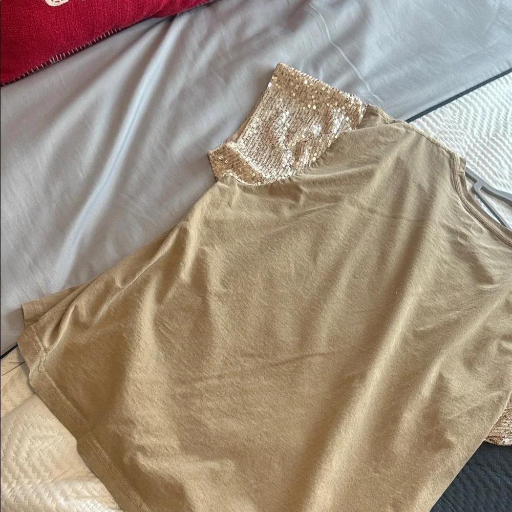 womens Medium Graphic T-Shirt - Tan - Picture 5 of 5